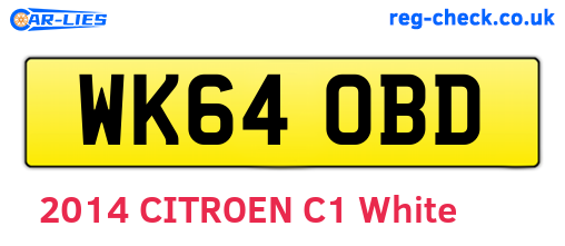 WK64OBD are the vehicle registration plates.