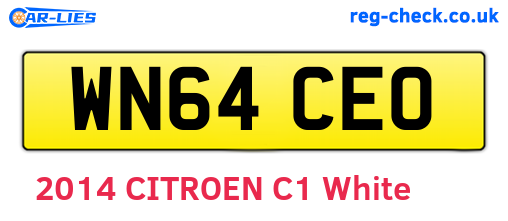 WN64CEO are the vehicle registration plates.