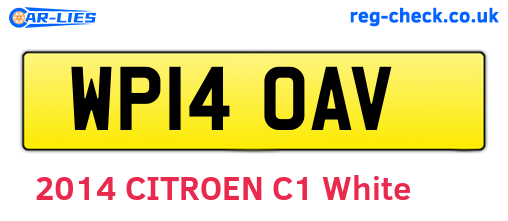 WP14OAV are the vehicle registration plates.