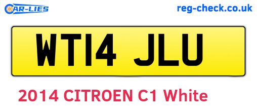 WT14JLU are the vehicle registration plates.