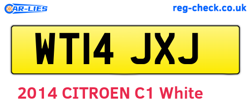 WT14JXJ are the vehicle registration plates.