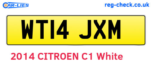 WT14JXM are the vehicle registration plates.