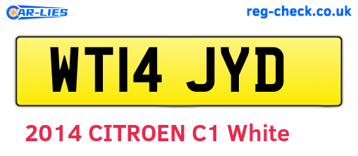 WT14JYD are the vehicle registration plates.