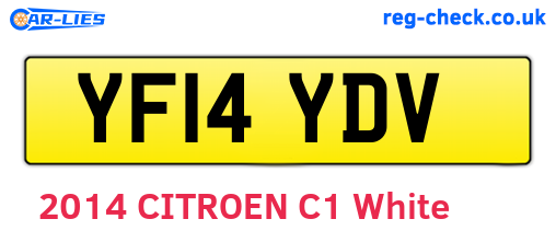 YF14YDV are the vehicle registration plates.