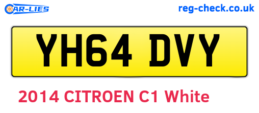 YH64DVY are the vehicle registration plates.