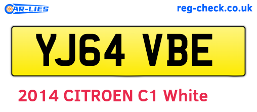 YJ64VBE are the vehicle registration plates.