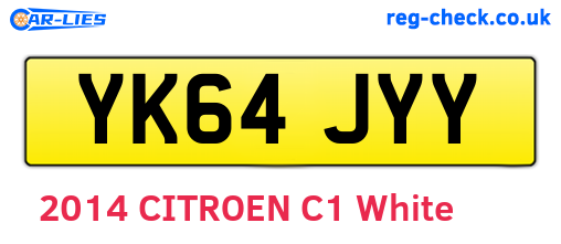YK64JYY are the vehicle registration plates.