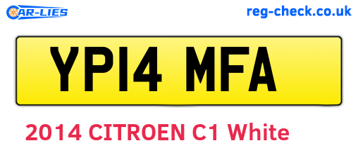 YP14MFA are the vehicle registration plates.