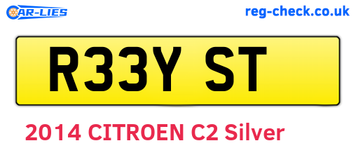 R33YST are the vehicle registration plates.