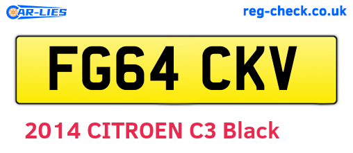 FG64CKV are the vehicle registration plates.