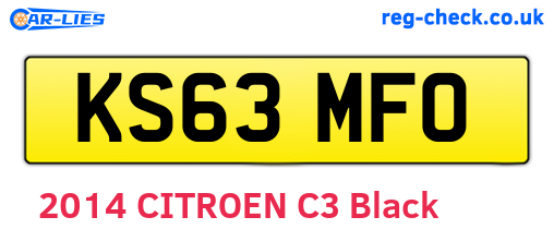 KS63MFO are the vehicle registration plates.