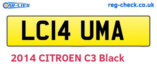 LC14UMA are the vehicle registration plates.