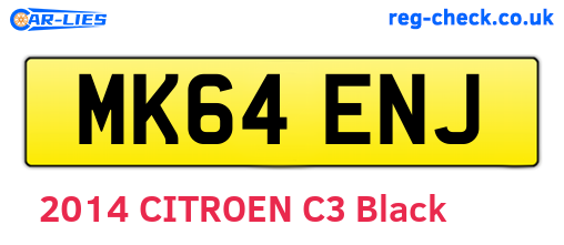 MK64ENJ are the vehicle registration plates.