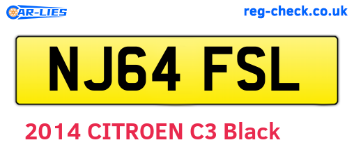 NJ64FSL are the vehicle registration plates.