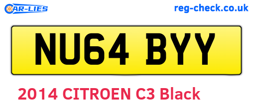 NU64BYY are the vehicle registration plates.