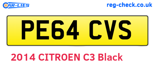 PE64CVS are the vehicle registration plates.