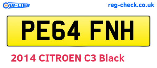 PE64FNH are the vehicle registration plates.
