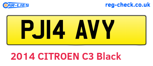 PJ14AVY are the vehicle registration plates.