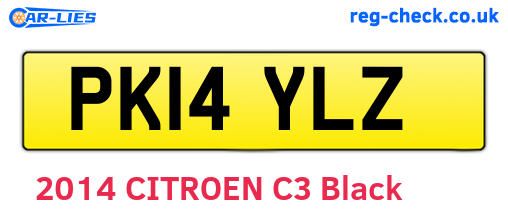 PK14YLZ are the vehicle registration plates.
