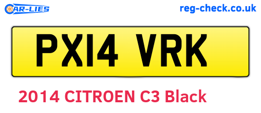 PX14VRK are the vehicle registration plates.