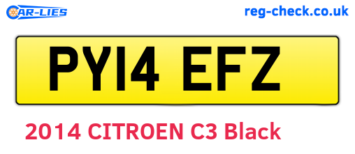 PY14EFZ are the vehicle registration plates.