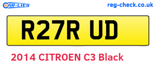R27RUD are the vehicle registration plates.