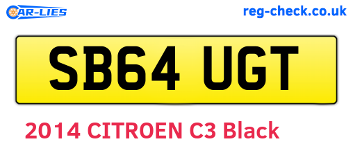 SB64UGT are the vehicle registration plates.