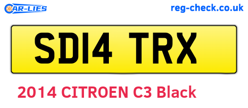 SD14TRX are the vehicle registration plates.
