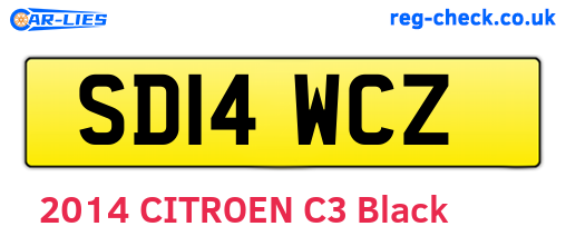 SD14WCZ are the vehicle registration plates.