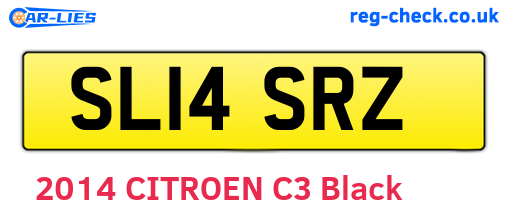 SL14SRZ are the vehicle registration plates.