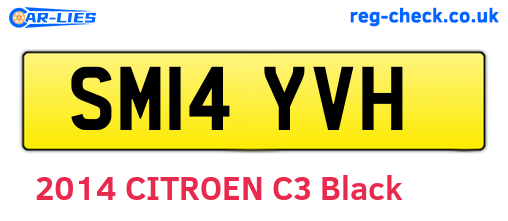 SM14YVH are the vehicle registration plates.