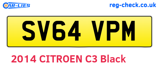 SV64VPM are the vehicle registration plates.