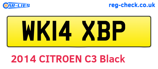 WK14XBP are the vehicle registration plates.