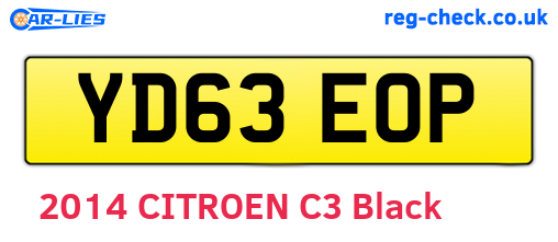 YD63EOP are the vehicle registration plates.