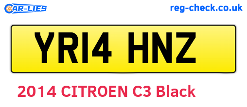 YR14HNZ are the vehicle registration plates.