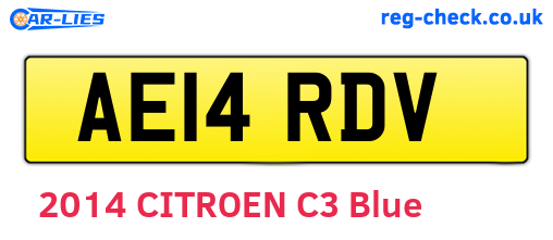 AE14RDV are the vehicle registration plates.