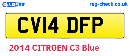 CV14DFP are the vehicle registration plates.