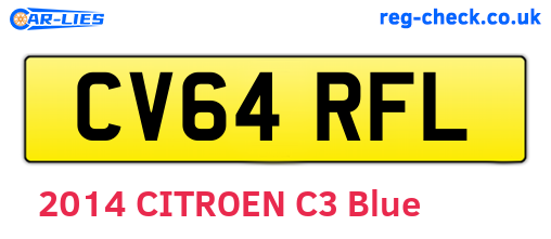 CV64RFL are the vehicle registration plates.
