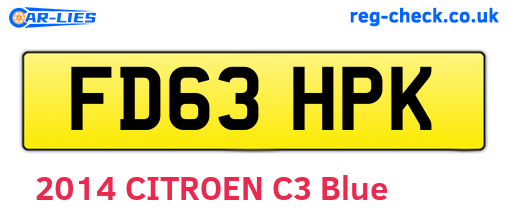 FD63HPK are the vehicle registration plates.