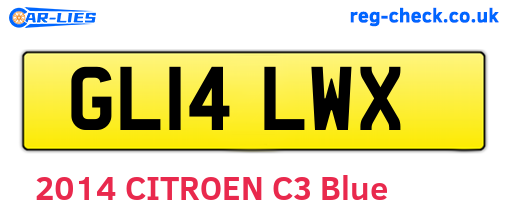 GL14LWX are the vehicle registration plates.