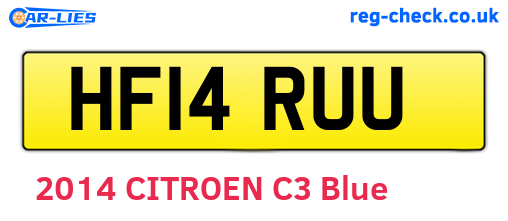 HF14RUU are the vehicle registration plates.