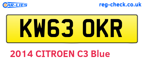 KW63OKR are the vehicle registration plates.