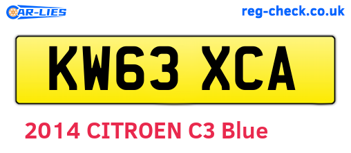 KW63XCA are the vehicle registration plates.