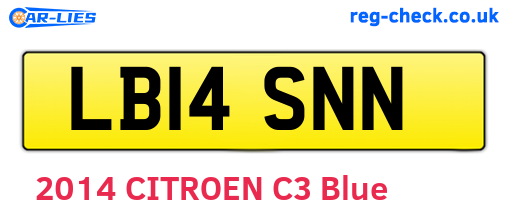 LB14SNN are the vehicle registration plates.