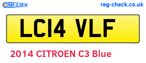 LC14VLF are the vehicle registration plates.