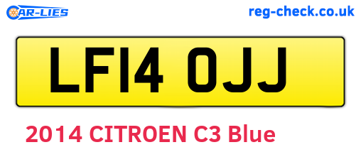 LF14OJJ are the vehicle registration plates.