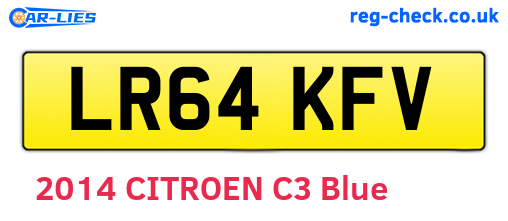 LR64KFV are the vehicle registration plates.