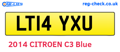 LT14YXU are the vehicle registration plates.