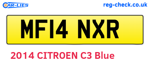 MF14NXR are the vehicle registration plates.
