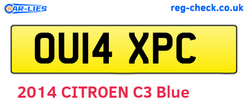 OU14XPC are the vehicle registration plates.